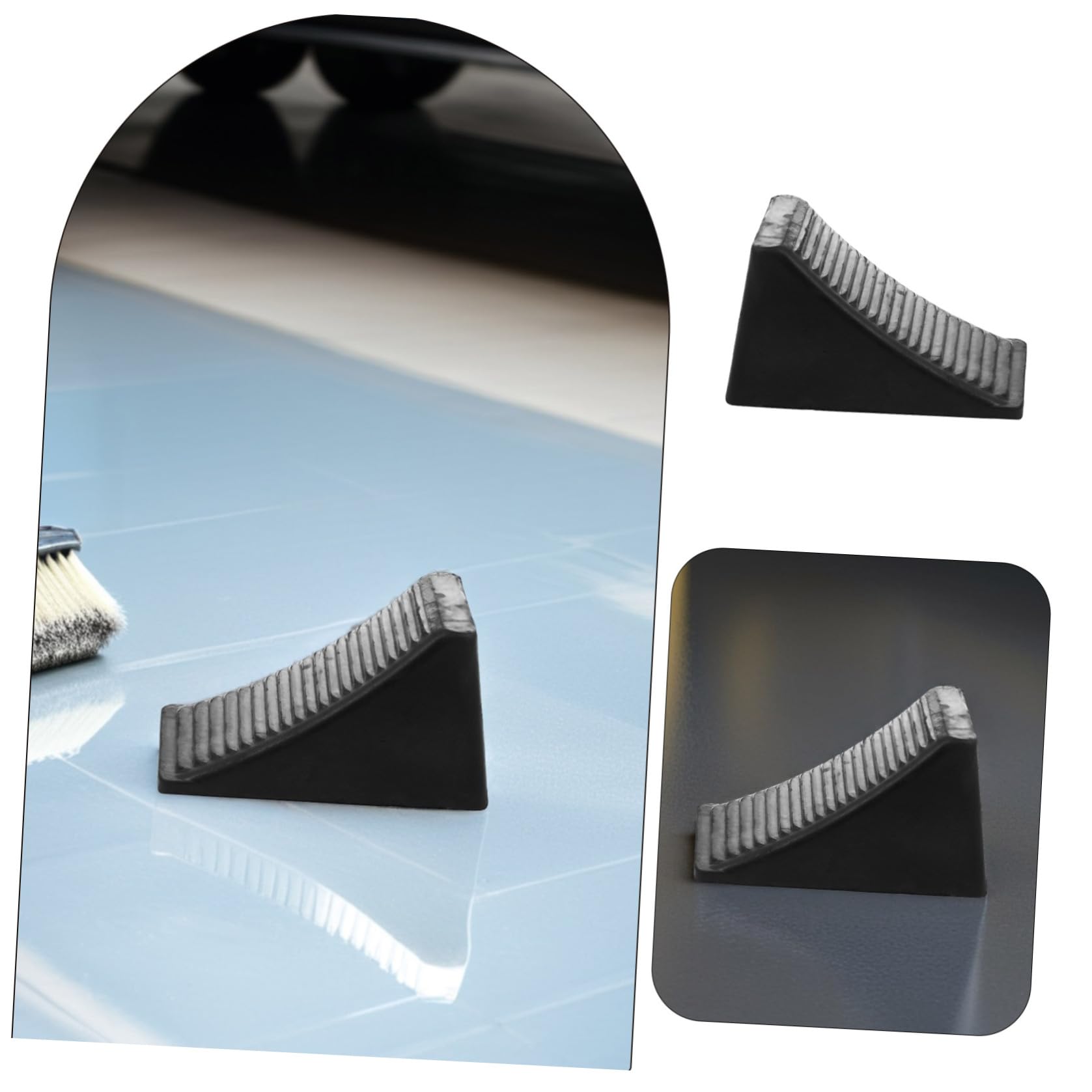 Cuñas de Goma para Ruedas de Remolque y ATV, 2 Unidades, 6.29X3.66X3.54 Pulgadas, Accesorios para Vehículos Recreativos y Actividades al Aire Libre