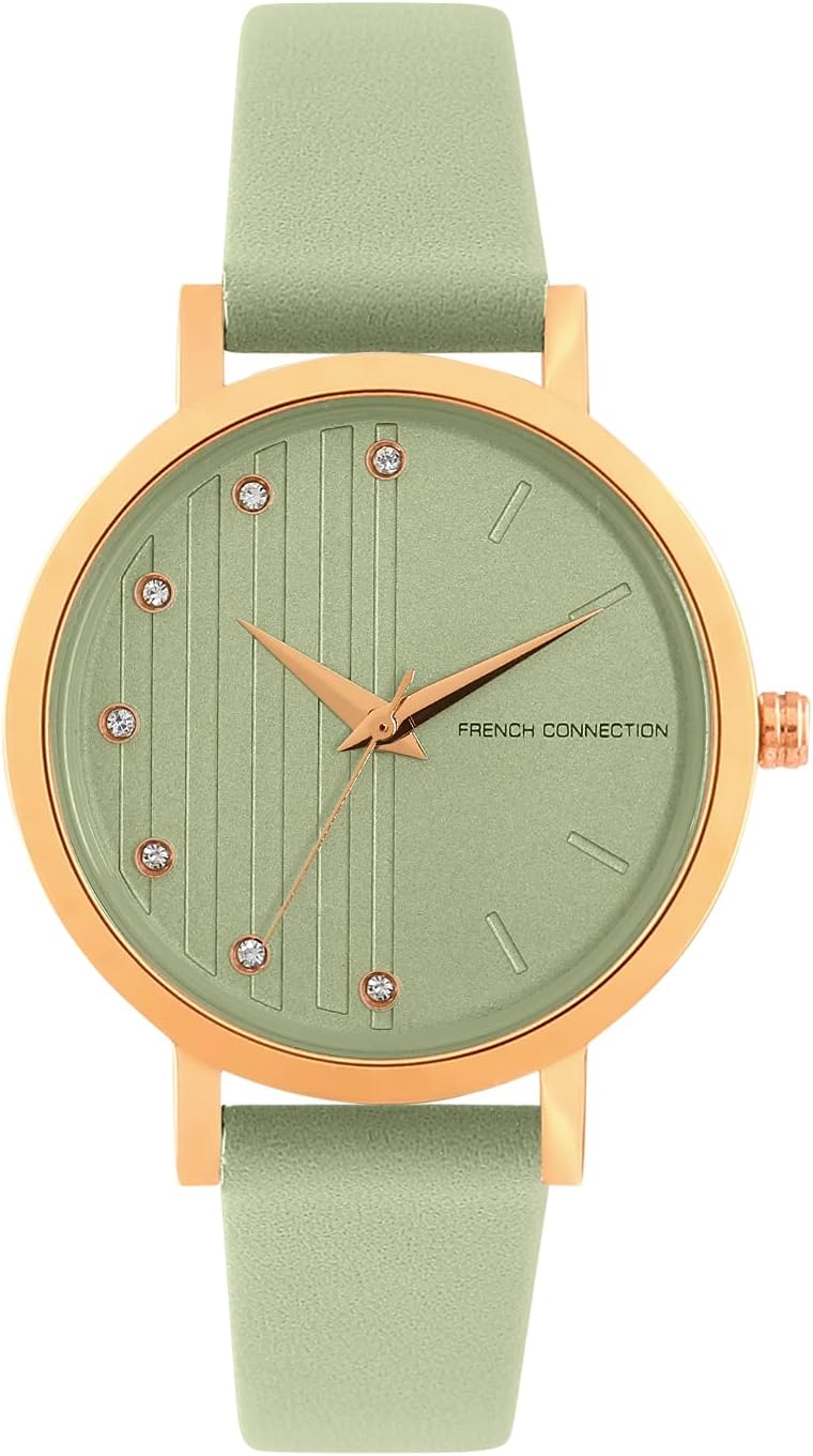 French Connection Leather Analog Green Dial Women's Watch-Fc20-63C-R