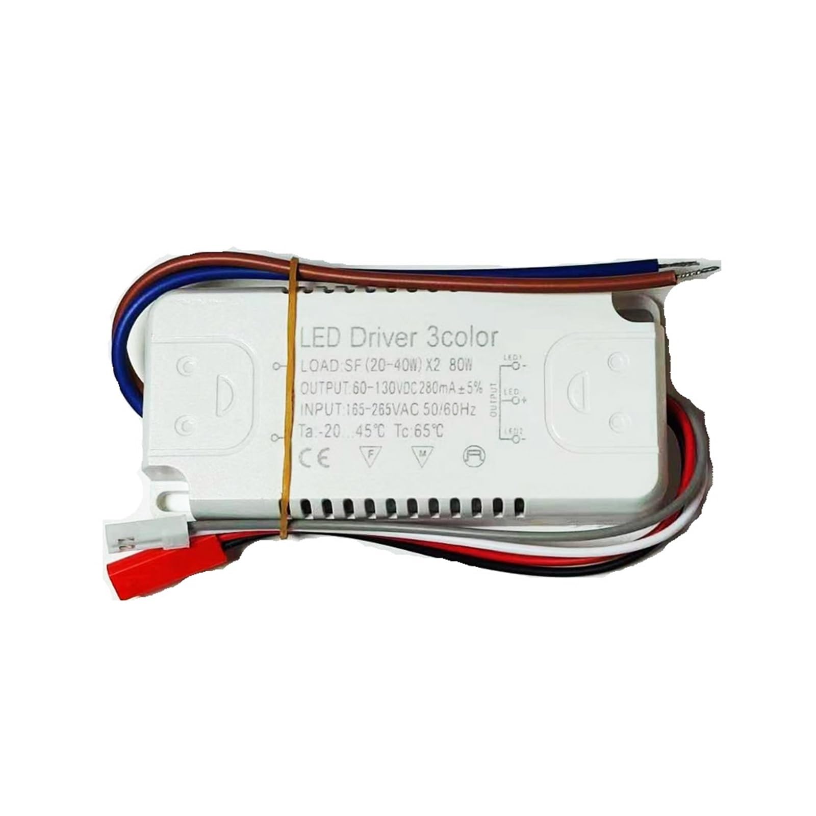 FCARUMIQP LED Driver 3colors 12-80W Adapter for Power Supply AC220V Unit Lighting for Strips-2((20-40W)-2)