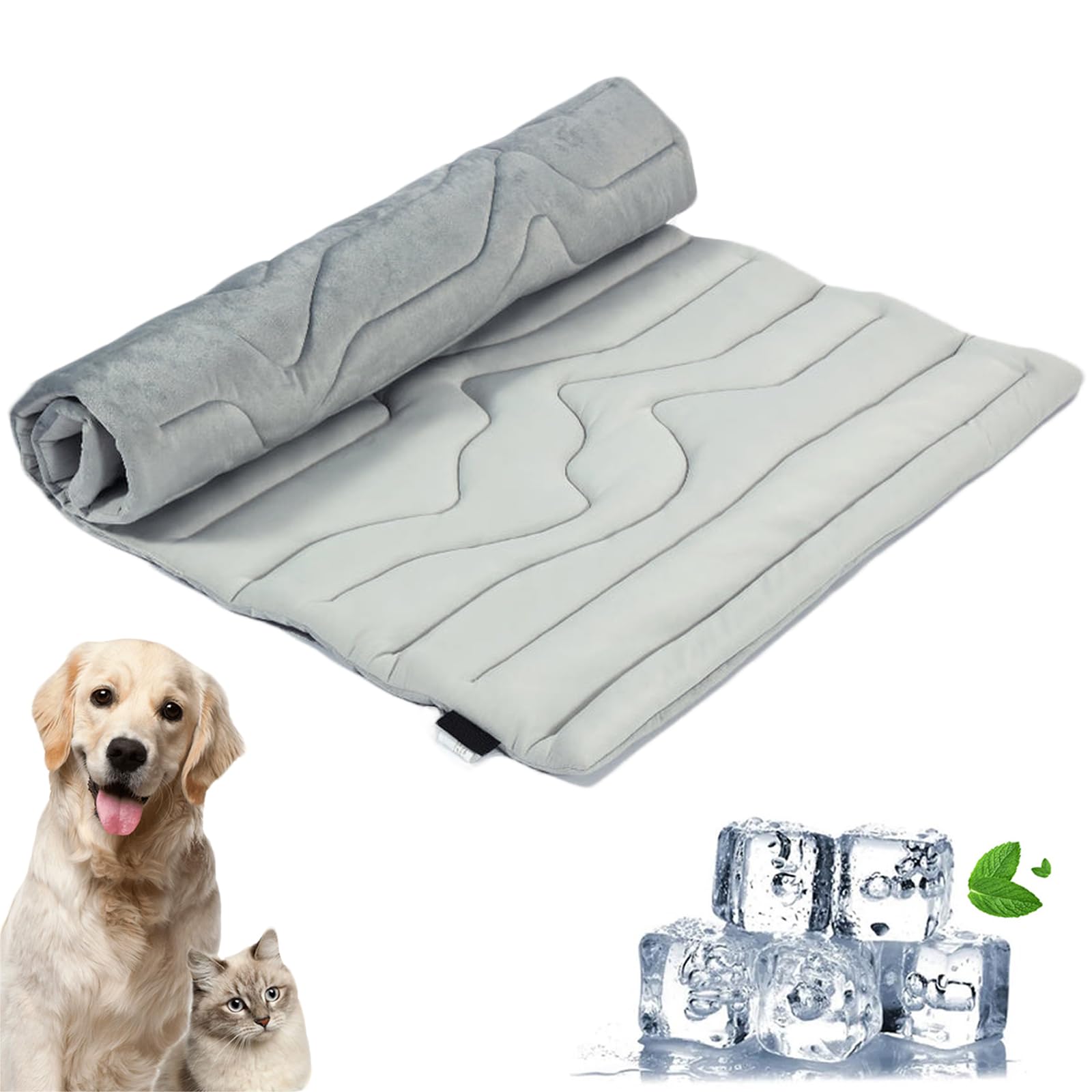 Tappetino refrigerante per cani, portatile, antiscivolo, lavabile, per l'estate, coperta fresca per cani e gatti, ideale per la stagione calda, 91,4 x 58,4 cm