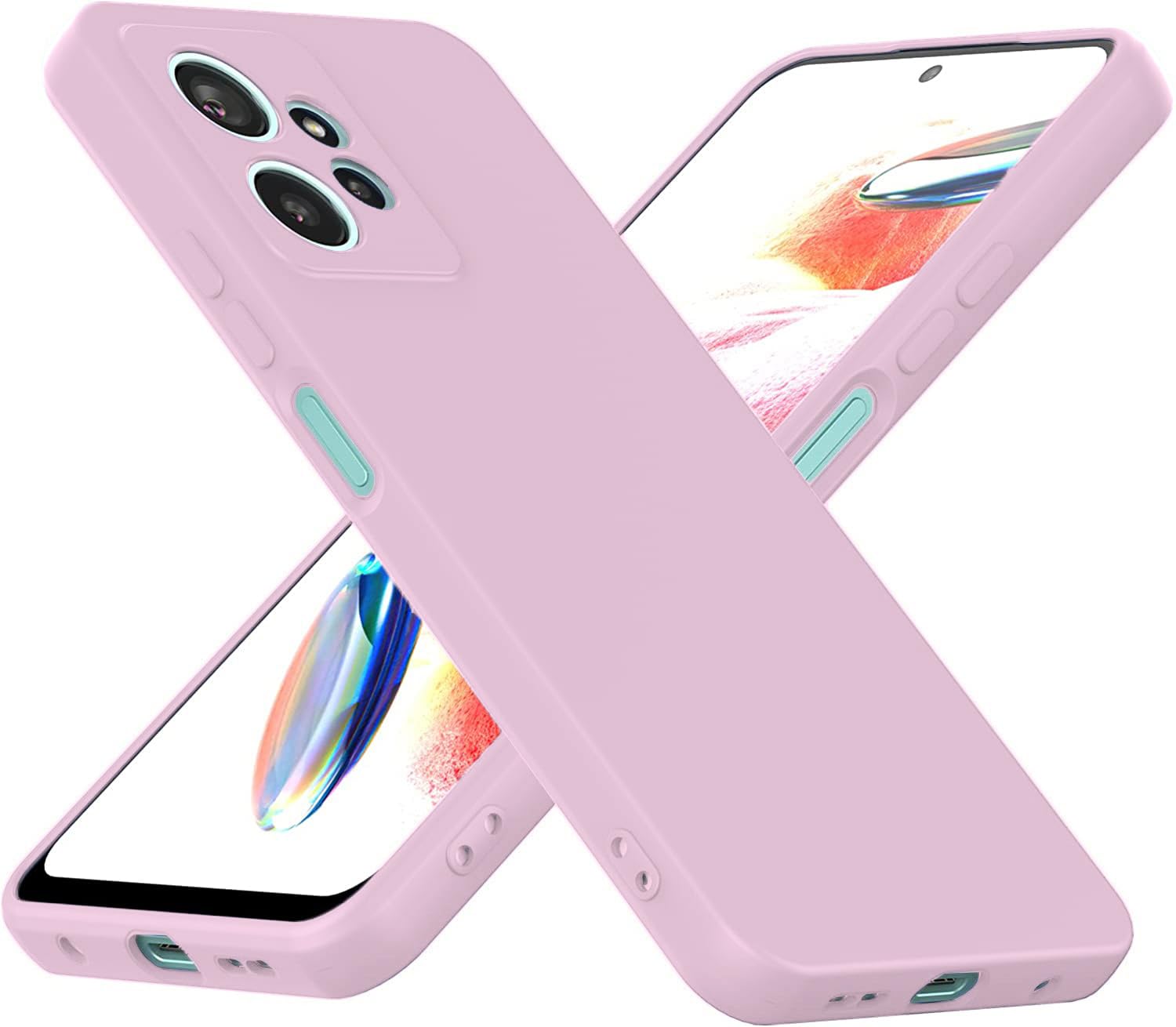 VONZEECompatible with Redmi Note 12 Back Cover with Upgraded Square Edges for Camera Protection Shockproof Flexible Matte Liquid Silicone Phone Case (Lilac)