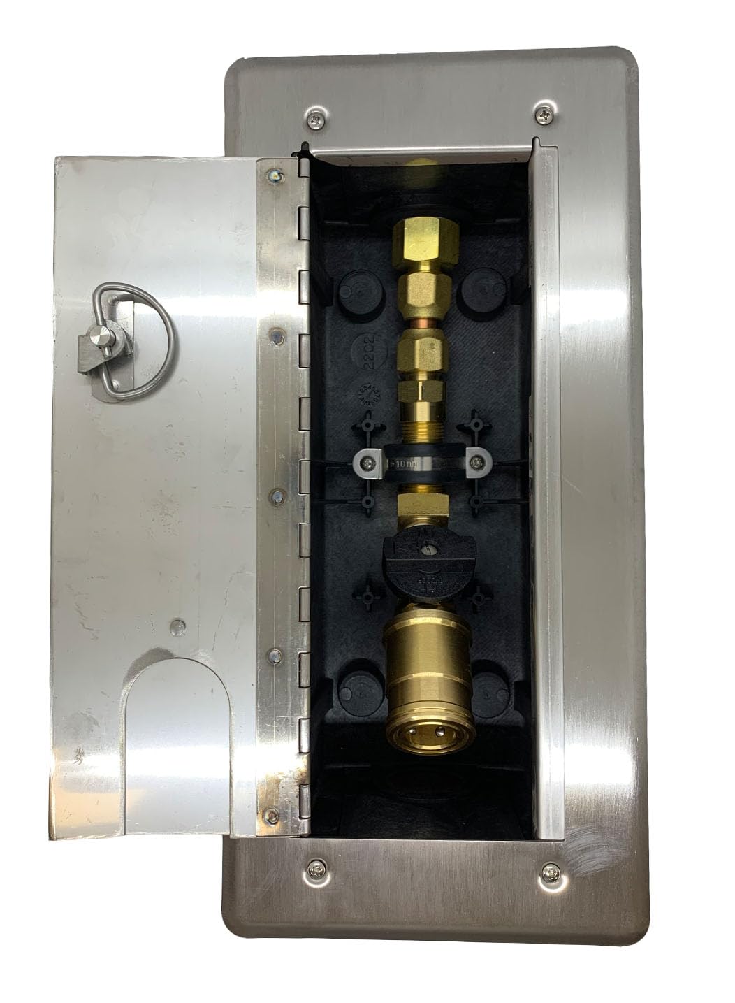 Burnaby Manufacturing Ltd Wood Deck Versatile Gas Plug™, 1/2" NPT Inlet, 1/2" Quick Disconnect Outlet