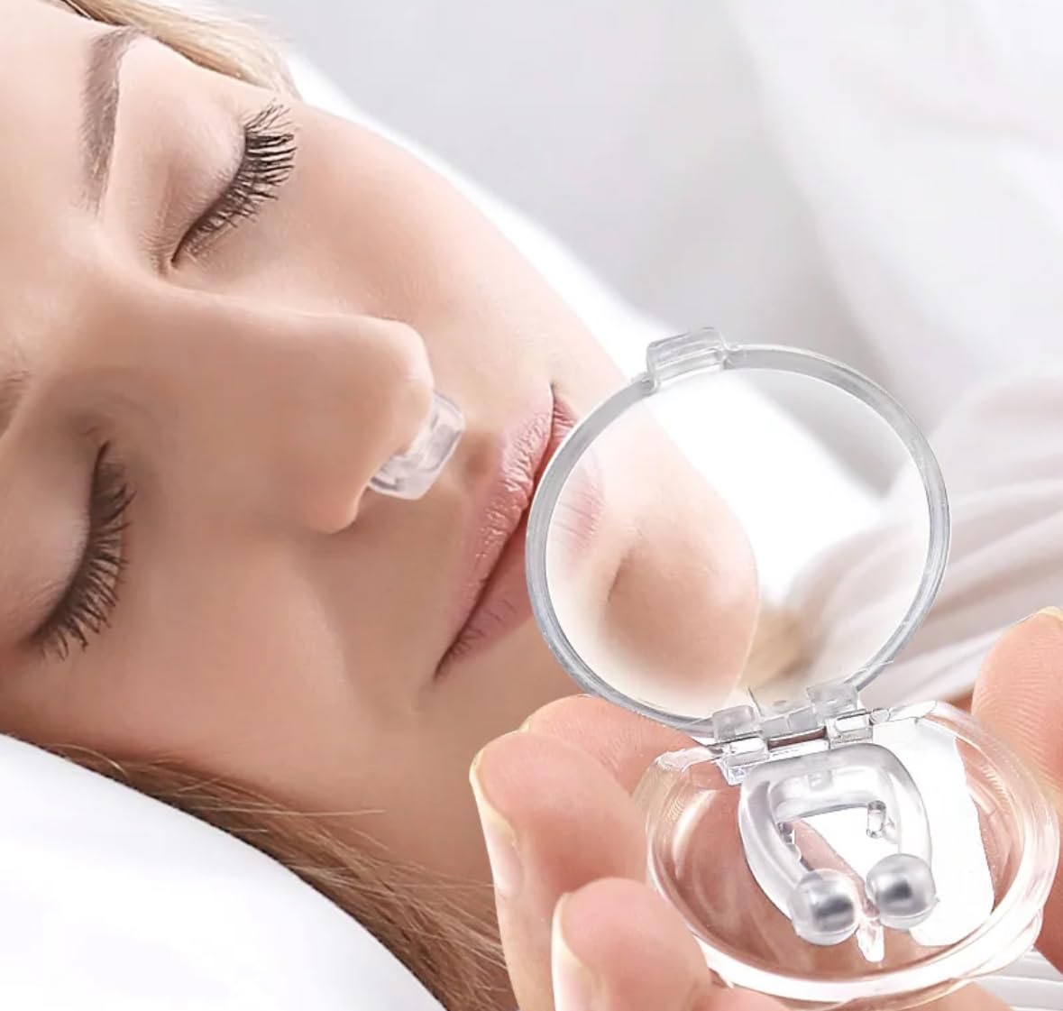 The Luxe & Essential Co. Anti Snoring Magnetic Nose Clip (Pack of 2) | Snore Stopper for Men & Women | Instant Snoring Relief, Easy Breathing & Quiet Sleep | Reusable Silicone, Comfortable Fit | Sleeping Aid & Snoring Solution