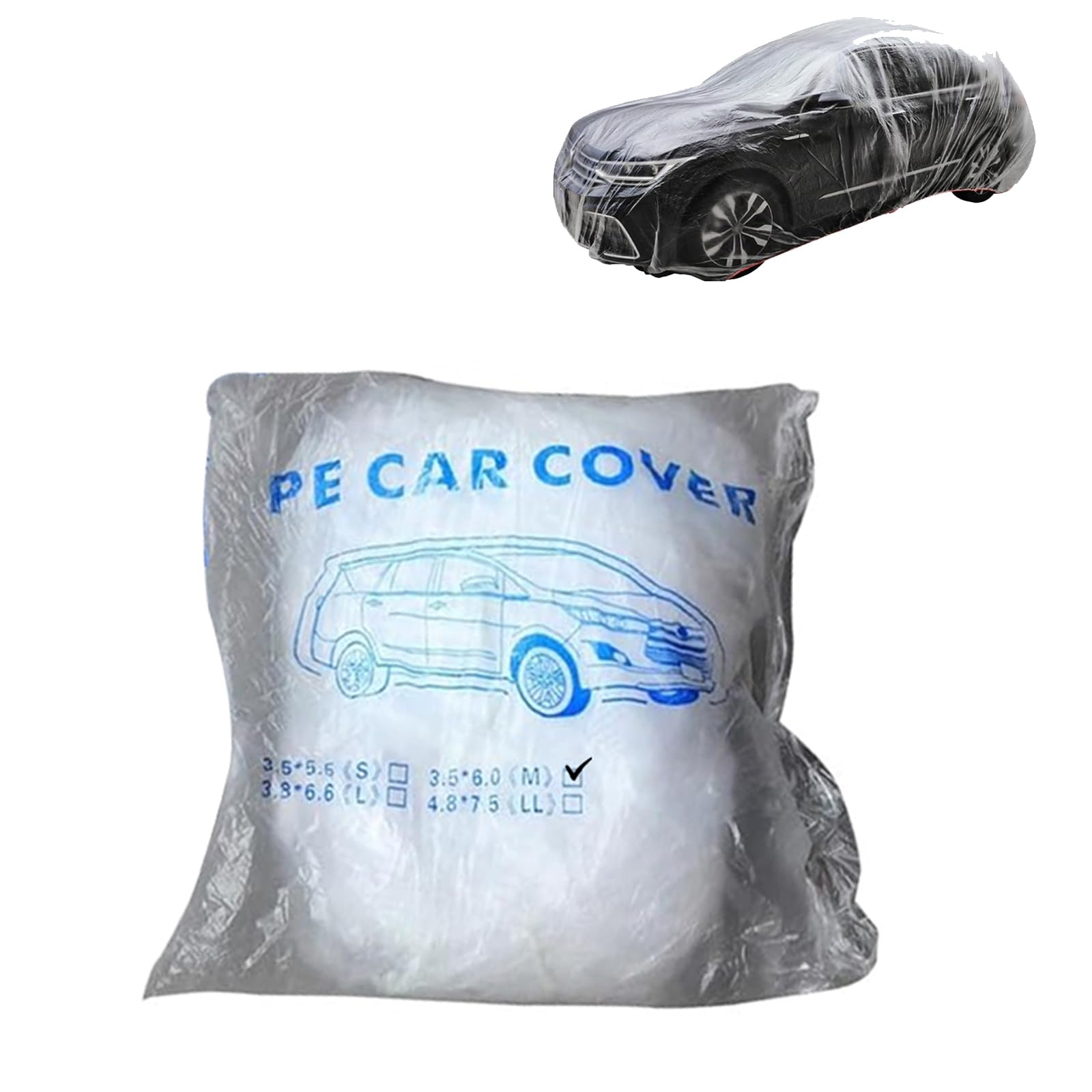 Hugwits 1 PC Disposable Car Cover 11 5 ft x 19 7 ft Clear Plastic Car Covers Anti