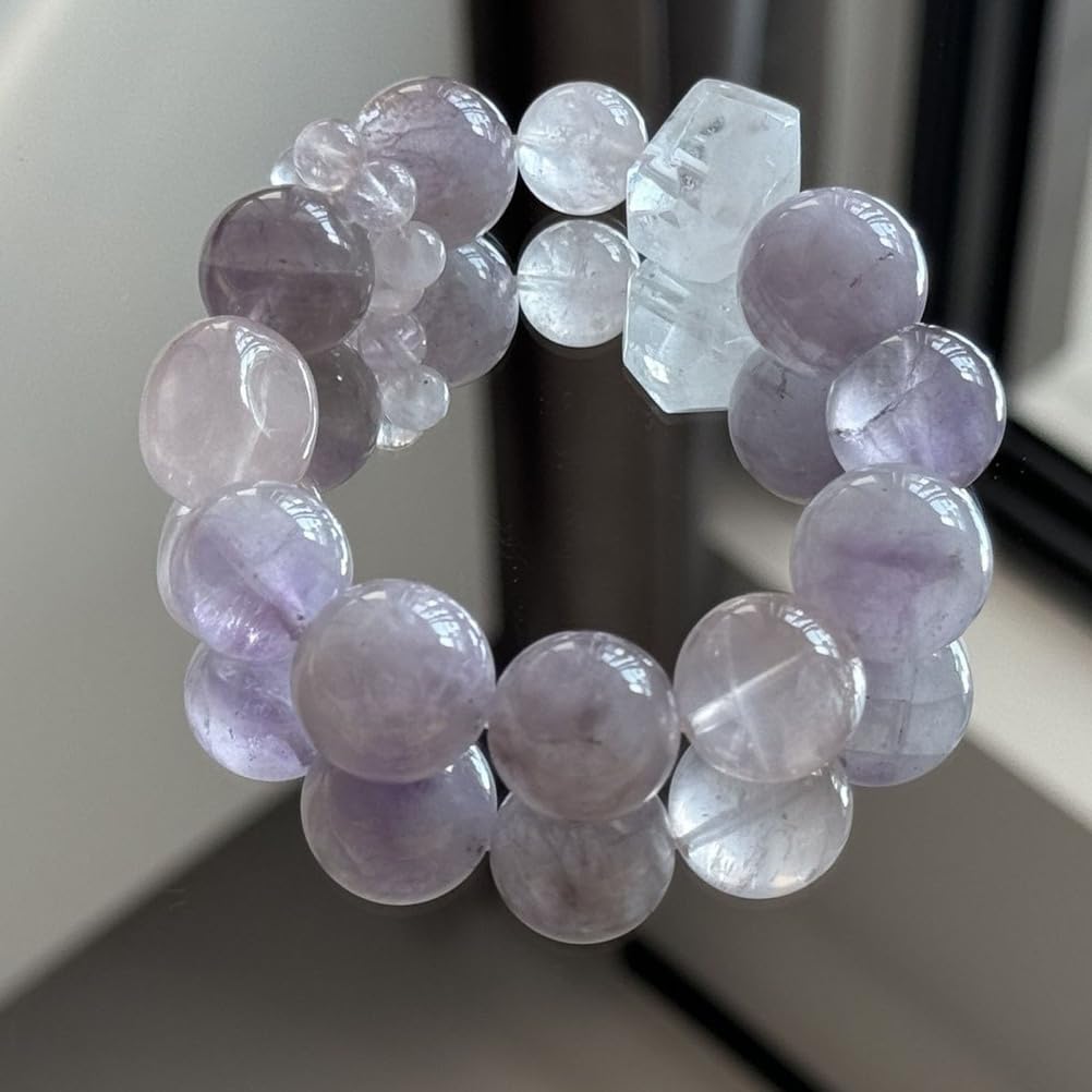 Pulsera de Cristal curativo Pulseras de Cuentas de Piedras Preciosas Naturales de 14 mm Pulsera elástica de Piedra para Mujeres Hombres Cristal de Cuarzo energético,B