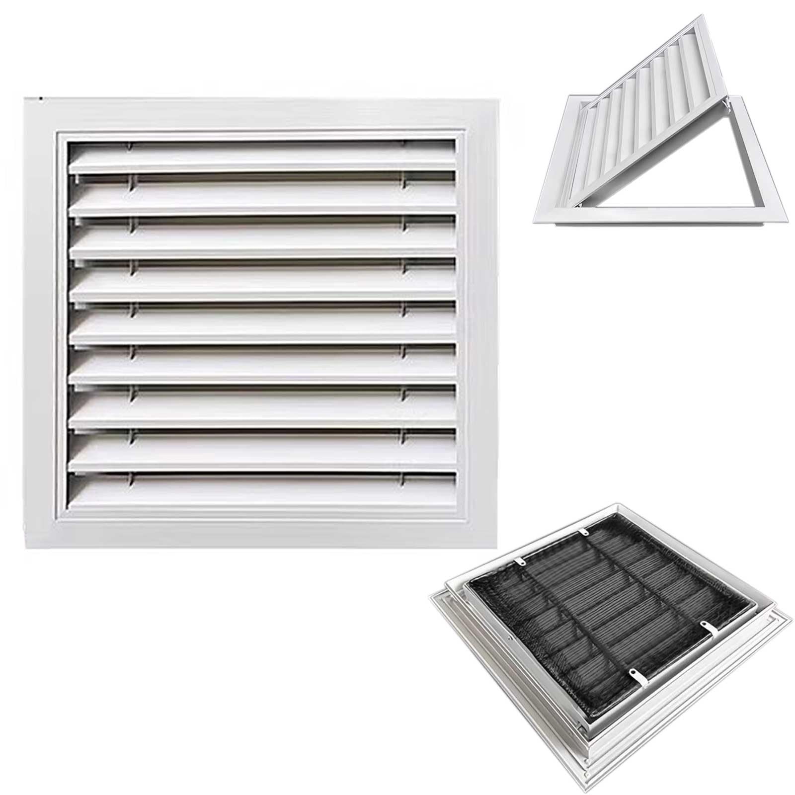 Aluminiowa kratka wentylacyjna z wymiennym ekranem, kratka wentylacyjna z żaluzjami do poddasza, idealna do domu, garażu, sufitu poddasza, drzwi zewnętrznych