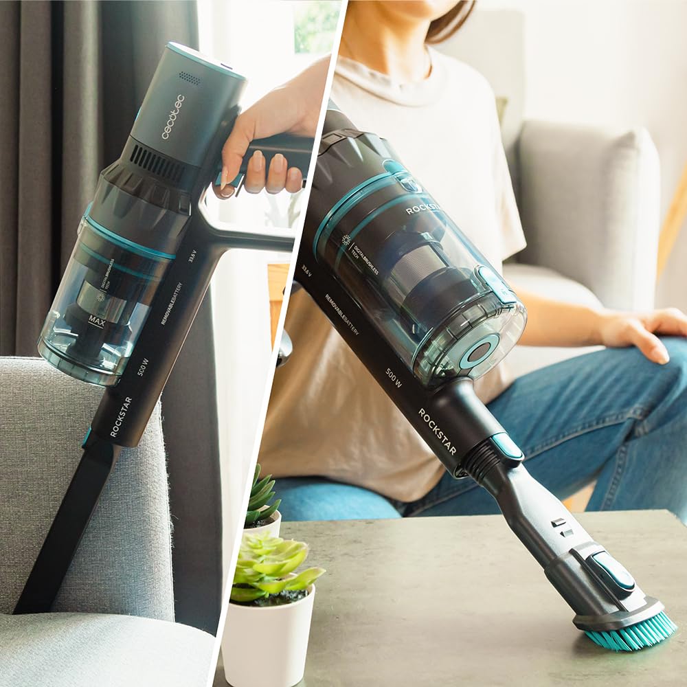 Cecotec Kabelloser Stielstaubsauger Conga Rockstar 3500 Storm Flex Animal. 3 in 1, Parallelzyklon, 500 W, 30 kPa, 150 AW, 70 Minuten Laufzeit, Flexibler Schlauch, Jalisco-Bürste, Zubehör für Tiere