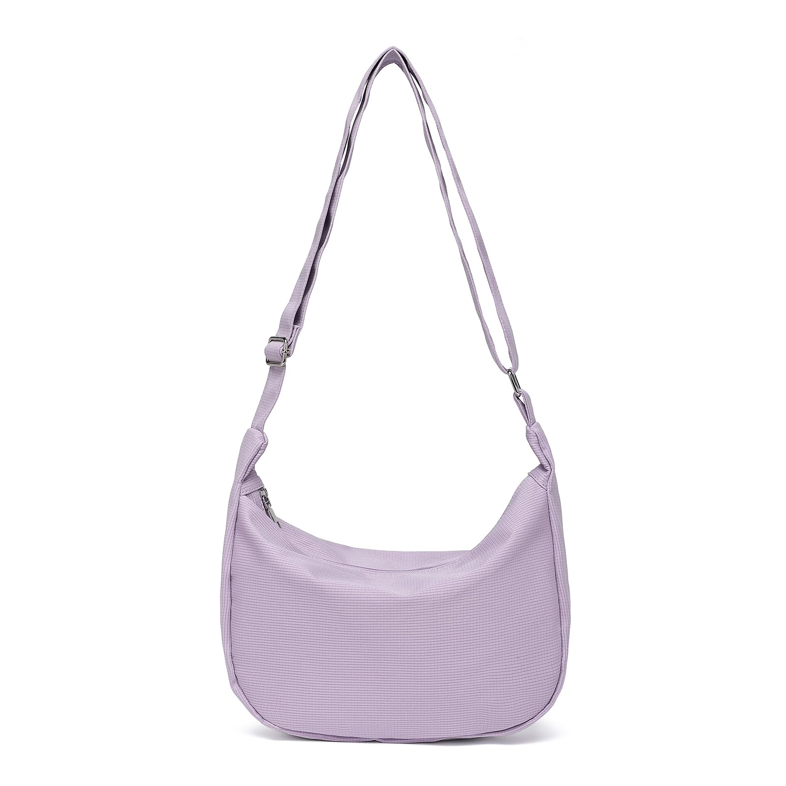 Miss Lulu Cross Body Bag for Women Waterproof Crescent Bag Dumpling Bag with Adjustable Strap (Purple)