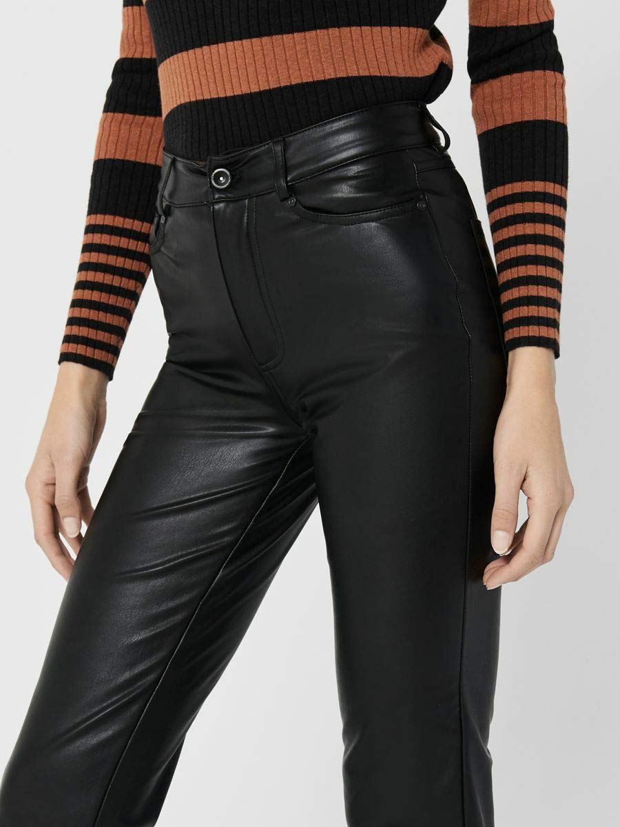 ONLY Onlemily Hw St Ank Faux Leather Pnt Noos - Spodnie Kobiety