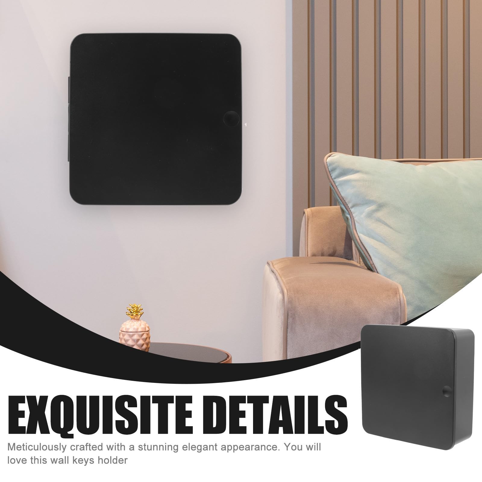 BESTOYARD Portachiavi da Muro Magnetico Nero in Plastica Moderno per Porta Ganci per Chiavi e Organizer per Lettere per Ingresso o Negozio