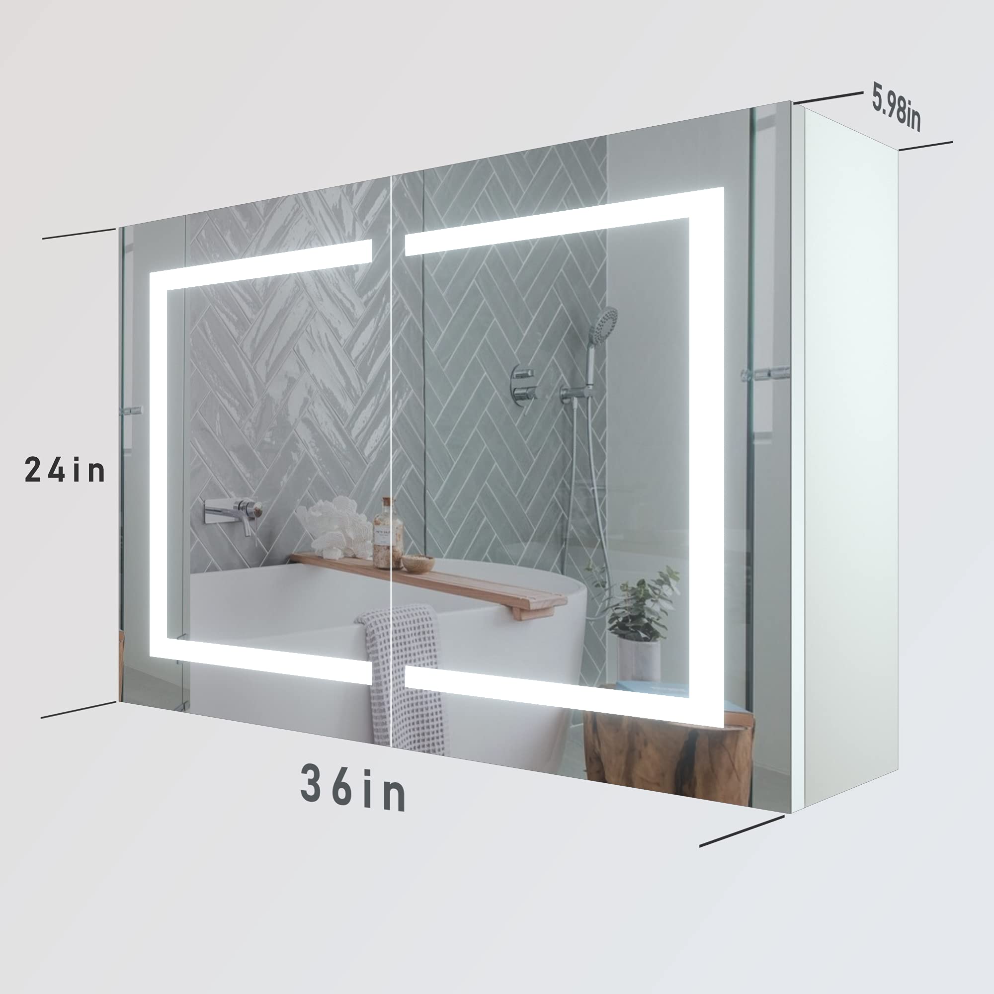 MIRPLUS 36 X 24 inch Medicine with MirrorLights Surface Mount