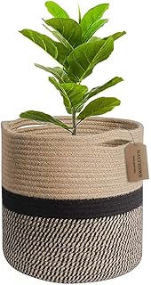 Tissé Panier en corde de coton pour plantes pour décoration intérieure de pot de fleurs panier à linge pliable panier de rangement domestique