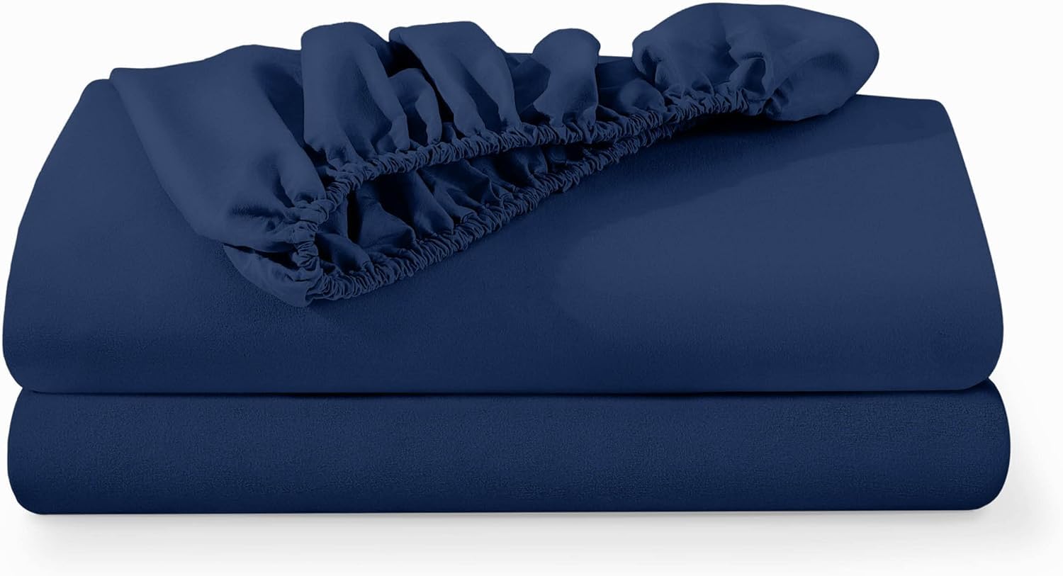 BedLooms Double Fitted Sheets 2 Pack – Navy (137x190cm) up to 25cm Deep Bed Sheets — image 1