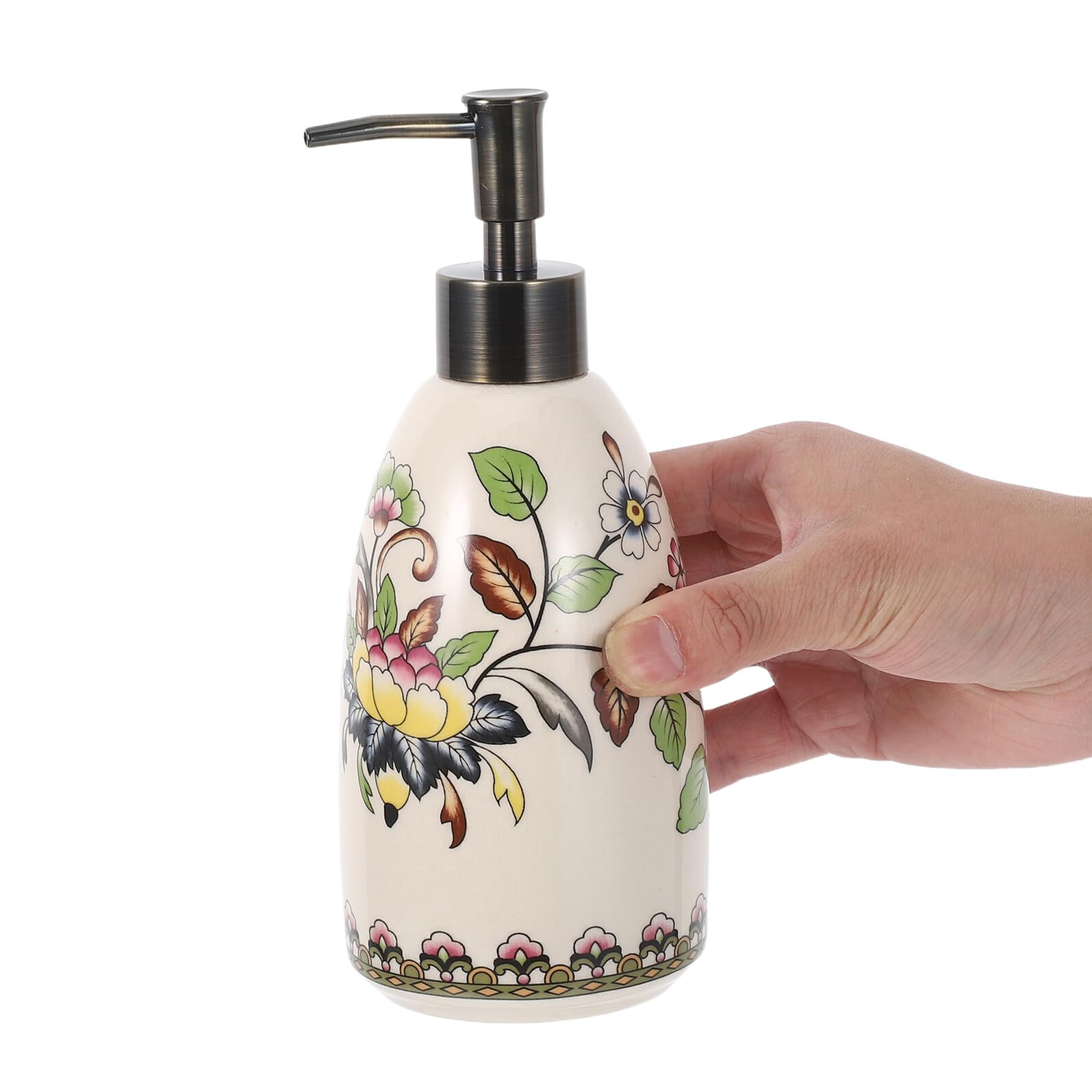 ULTECHNOVO Dispensador De Jabón Líquido De Cerámica Recargable para Baño Cocina Tapa Estanca Dispensador De Manos para Cocina Baño y Aseo