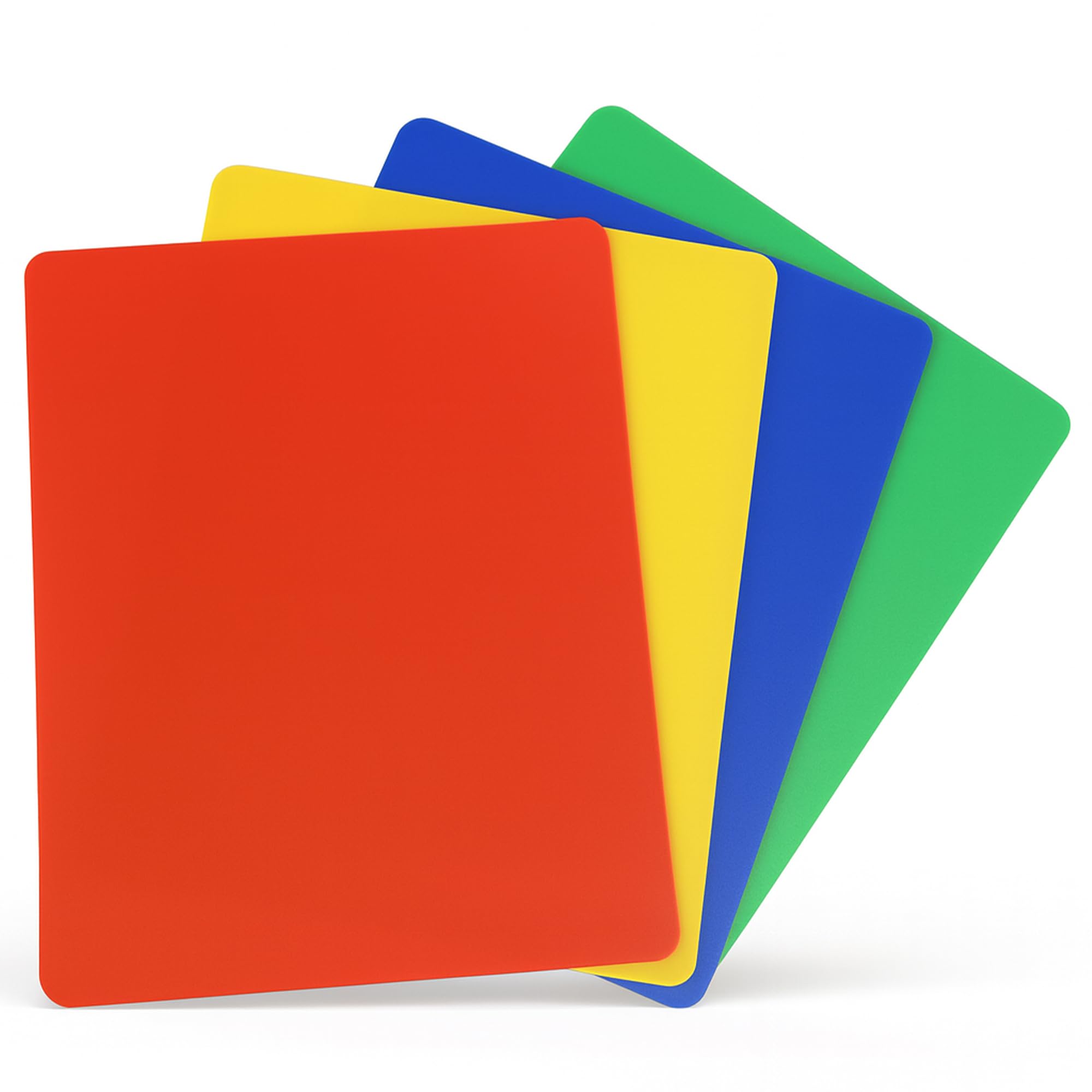 Chopping Board Set, Set of 4 Colourful Flexible Strong Plastic Chopping Boards, BPA-Free Cutting Mats, Non-Porous, Dishwasher Safe (4)