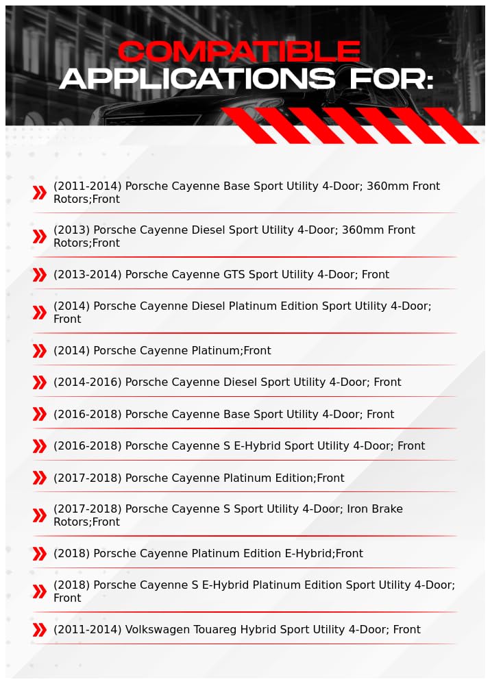 R1 Concepts Rear Brakes And Rotors Kit |Rear Brake Pads| Brake Rotors And Pads| Ceramic Brake Pads And Rotors |Hardware Kit |fits 2011-2018 Porsche Cayenne - View #3