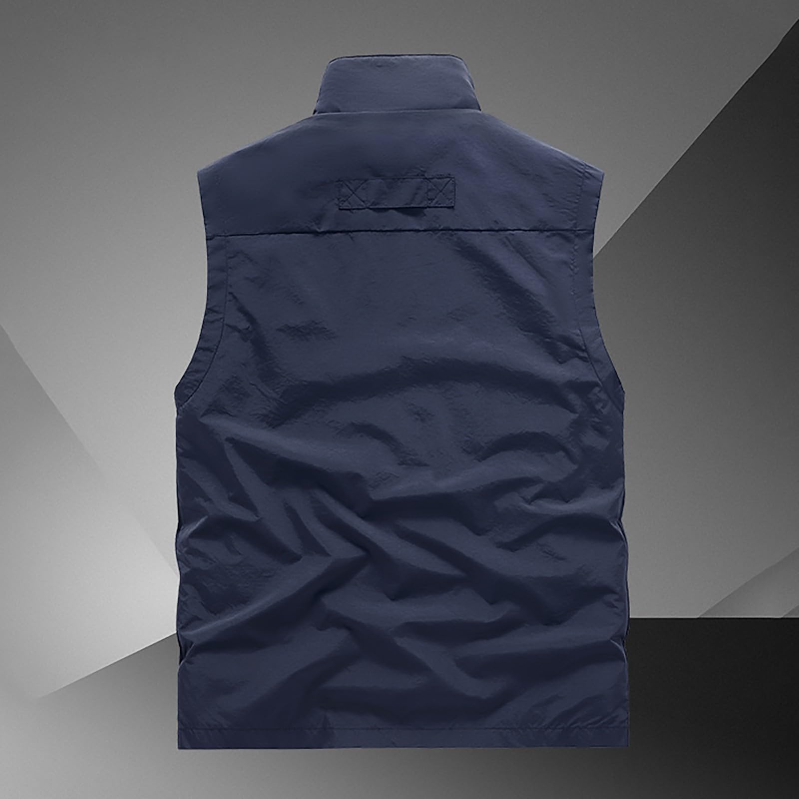 Chaleco deportivo para hombre, ligero, chaqueta de exterior, transpirable, cuello alto, chaleco de trabajo, chaleco de pesca con múltiples bolsillos, chaleco de caza con cremallera, chaleco sin mangas