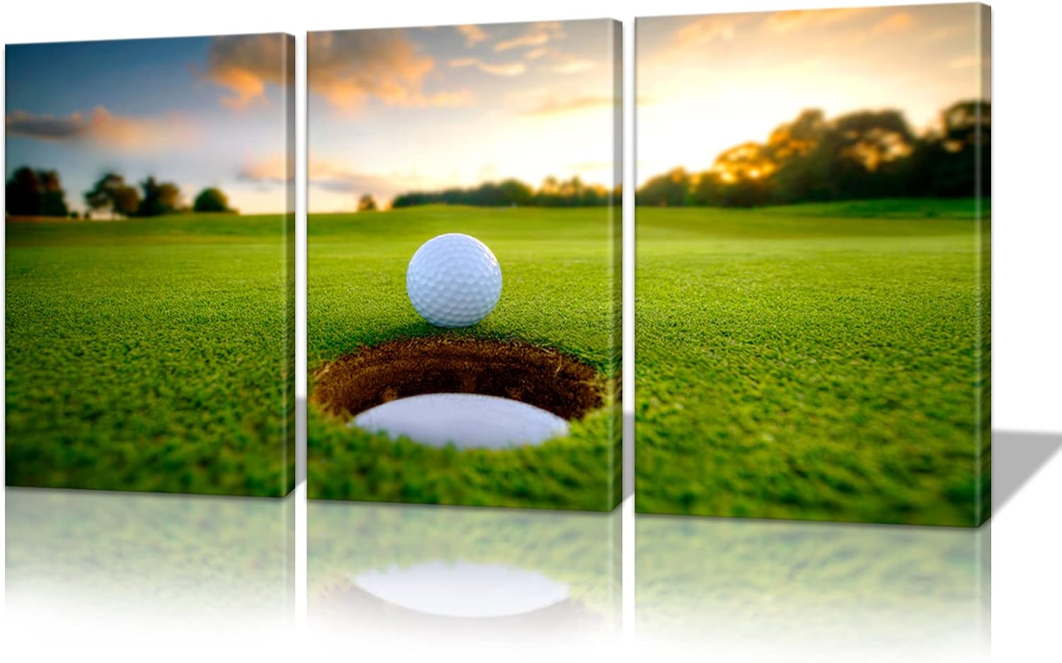 Golf Wall Art Decor for Living Room Golf Ball on A Golf Course Painting Canvas Poster Prints Framed Decor for Office Ready to Hang