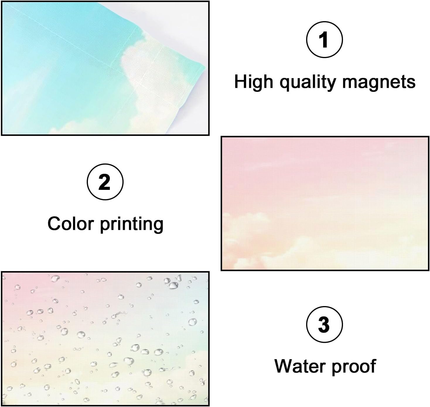 Fluorescent Light Covers for Ceiling Lights Sky Pastel Cloud Pink Blue Sunrise Sunset Beautiful Fantasy Easy to Install Magnetic Light Filter for Classroom Office Hospitals School Home Decor
