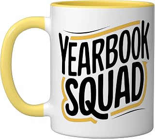 Yearbook Squad Ceramic Mug, Yellow/White