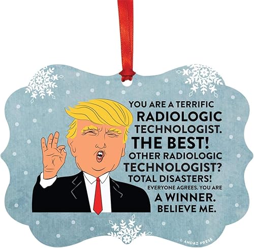 Miniatura 145 de Andaz Press Presidente Donald Trump Fancy Frame Recuerdo Adorno de Navidad, Regalo de broma de Técnico de Farmacia, 1 paquete, divertidas ideas