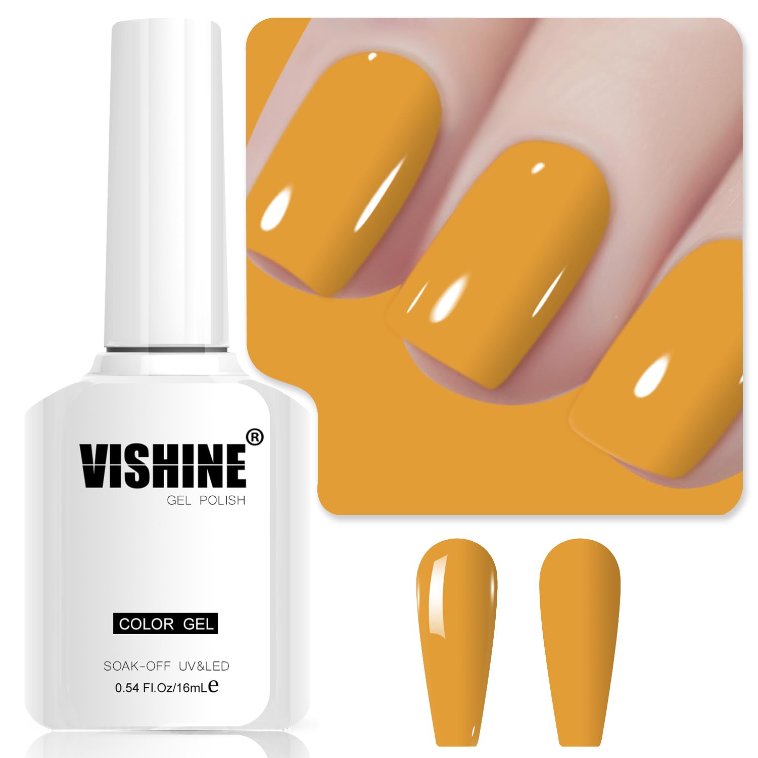 Amazon.com: Vishine Mustard Gel Nail Polish, 1Pcs 16ml Mustard Gel