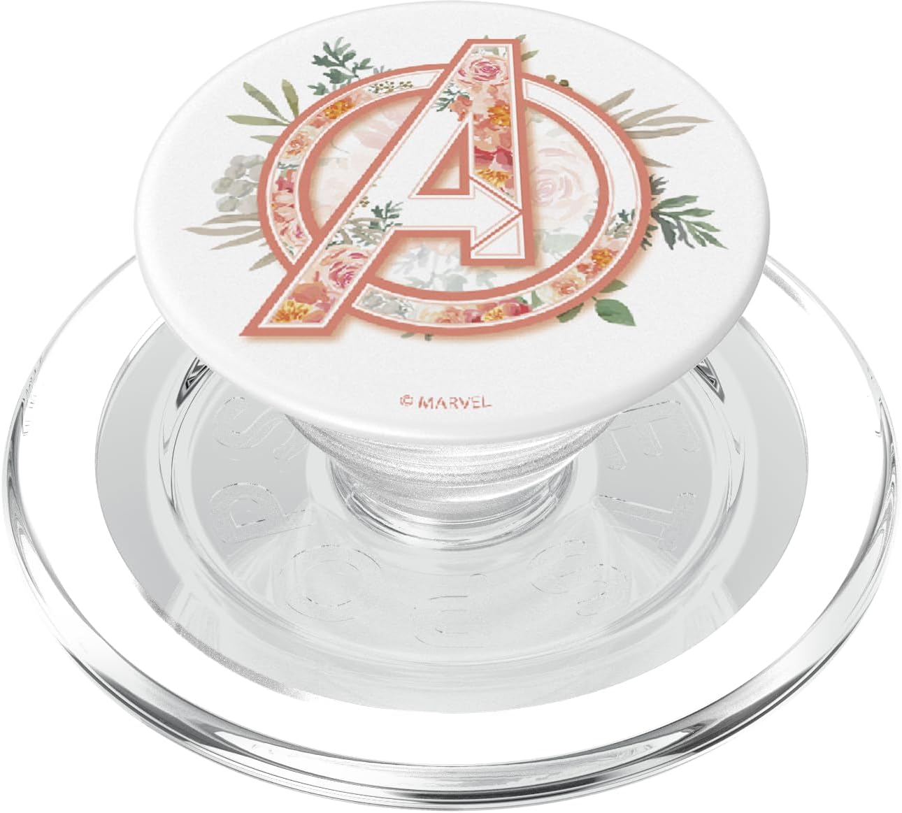 Marvel Avengers Floral Logo PopSockets PopGrip for MagSafe