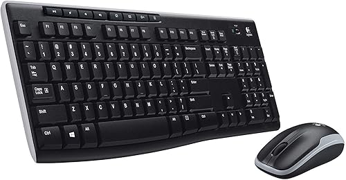 Miniatura 2 de Logitech Combo de teclado inalámbrico K270 y mouse inalámbrico M185: teclado y mouse incluidos, batería de larga duración (negro con ratón)