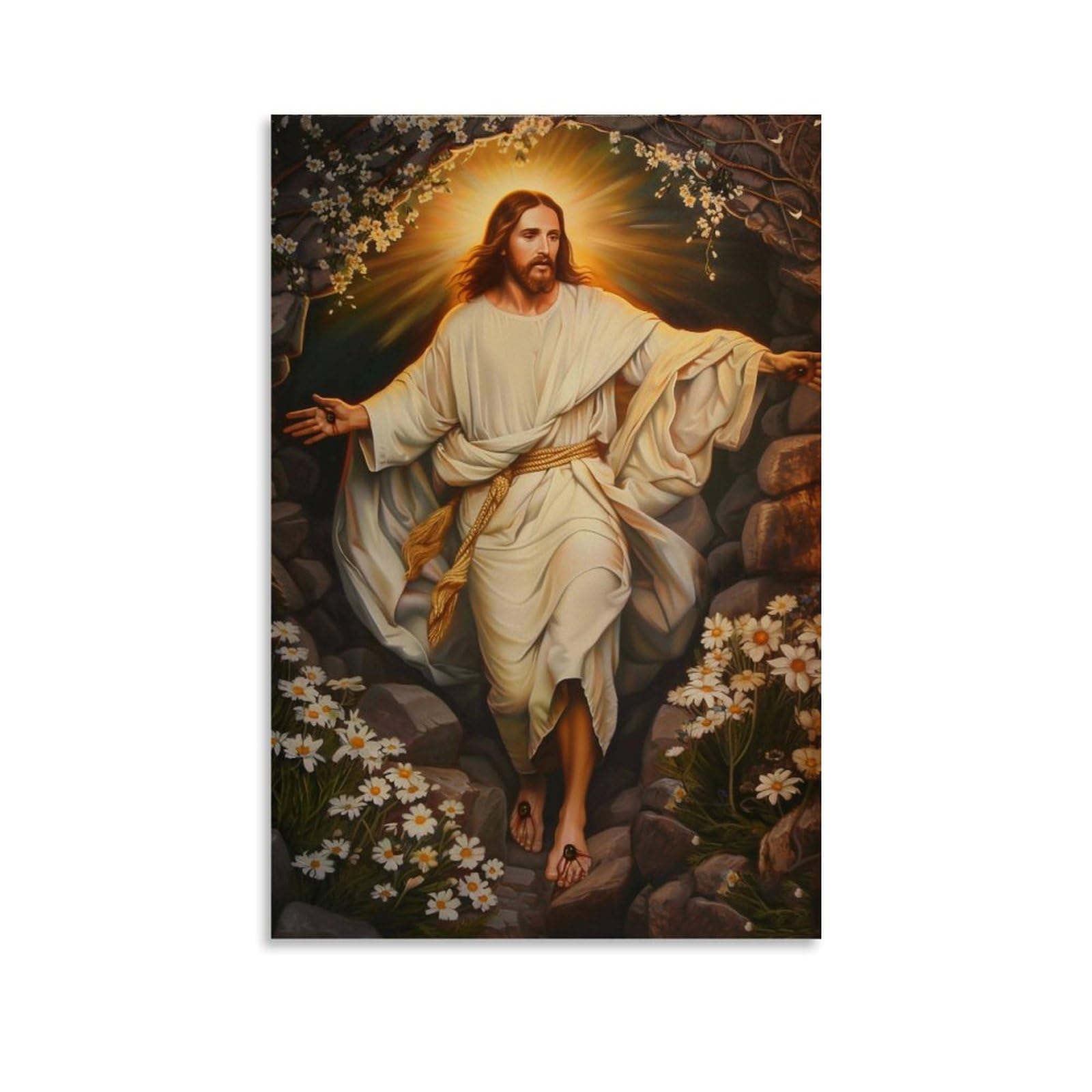 JUWRHRHHRH Resurrection of Jesus Christ 04 Poster Canvas Aesthetic Wall Art Painting Decor for Living Room Bed Room 12x18inch Unframe-style