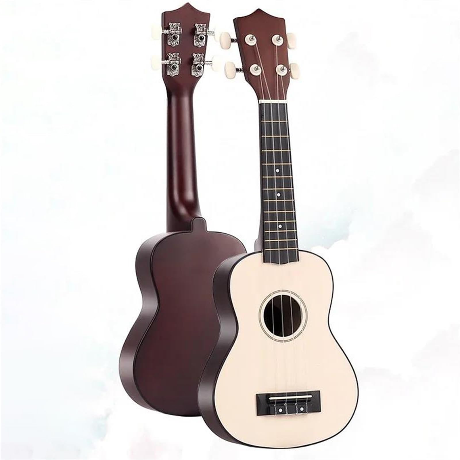 21-calowa 4-strunowa Gitara Basowa Ukulele Z Włókna Węglowego Dla Początkujących(Color:Brown A)