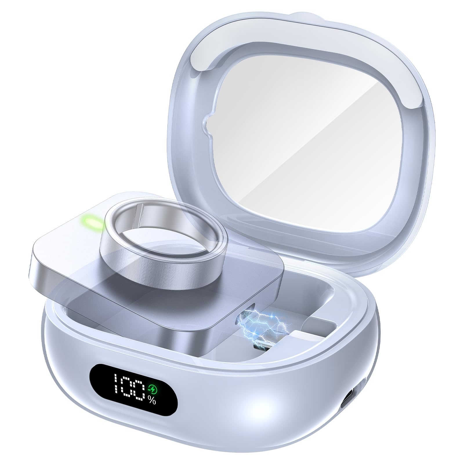 Tensea Tragbares Ladegerät, kompatibel mit Oura Ring Gen 4 & Gen 3, 2000 mAh kabellose Powerstation, universelle Passform, 30-Tage-Laufzeit-Ladegerät-Zubehör (offizielles Ladegerät nicht im