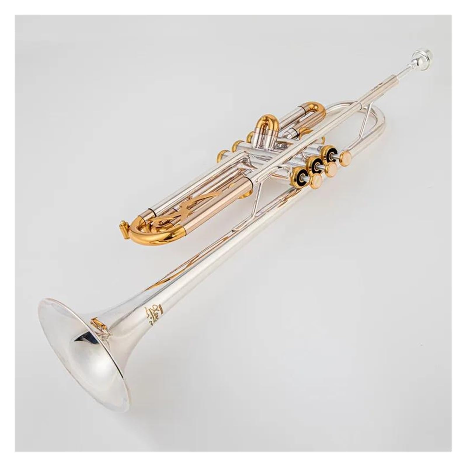 trąbka instrument Bb Trumpet B Płaskie, Mosiężne, Posrebrzane Profesjonalne Instrumenty Muzyczne Na Trąbce Ze Skórzanym Etui