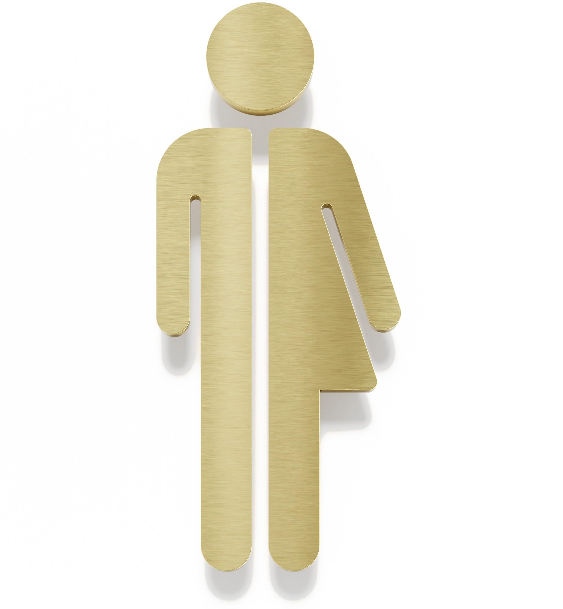 Messing WC-Schild divers - selbstklebend & pflegeleicht - Design Toiletten-Schild unisex SD-06-M