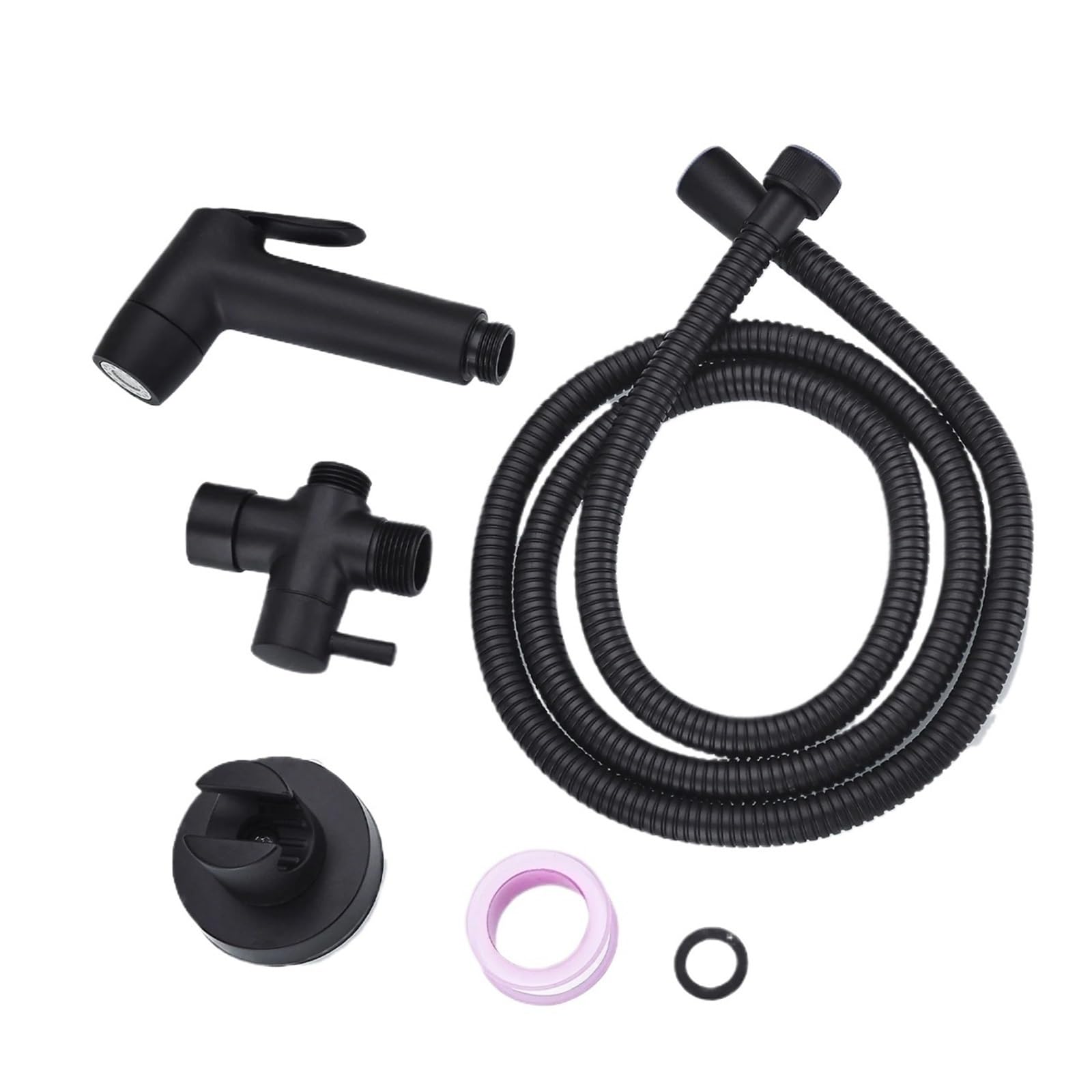 ZYCHSJXA Black Handheld Bidet Sprayer Shower Bathroom Kitchen Toilet Douche Portable Faucet Garden Shattaf Jet(Bidet Spray Set)