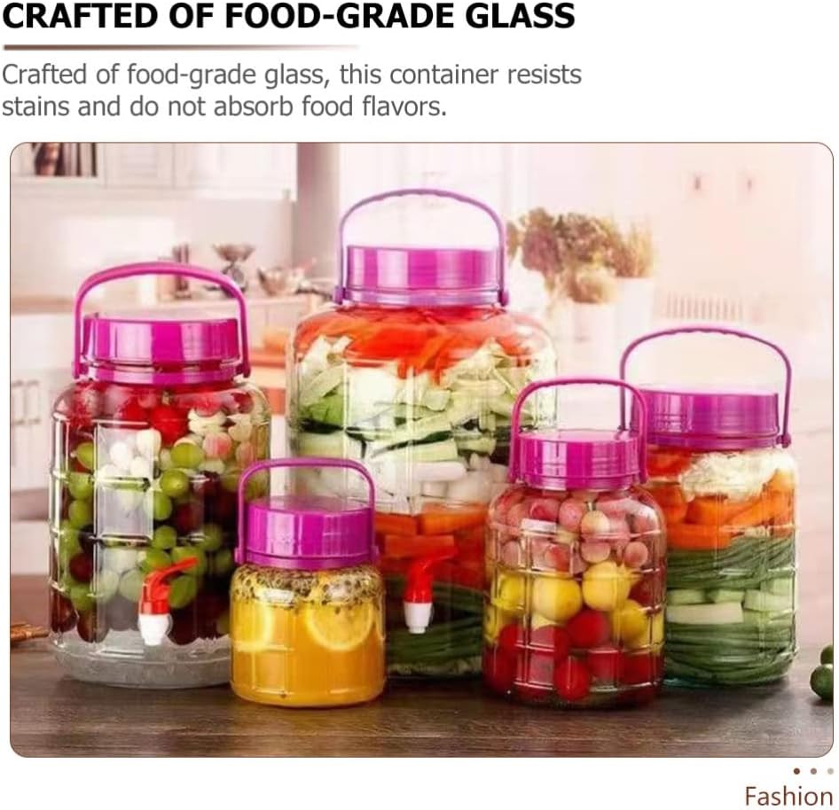 Hemoton Practical Glass Food Storage Jar Airtight Seal for Pickling Fermenting and Food Preservation for Kitchen Organization and Home Decor Capacity