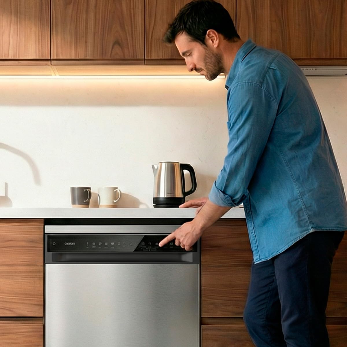 Cecotec Freistehender Geschirrspüler 60 cm Bolero Aguazero 6205. 13 Maßgedecke, 12 Programme, Energieeffizienzklasse D, Inverter Plus Duo Motor, Super Trocken, Halbe Beladung, Leises Waschen