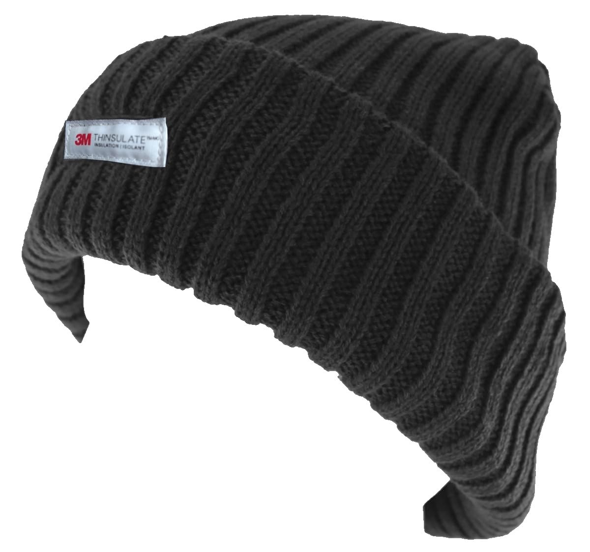 SSP Hats Ladies Chunky Knit Beanie with Genuine Thinsulate™ Inner - Black, One Size