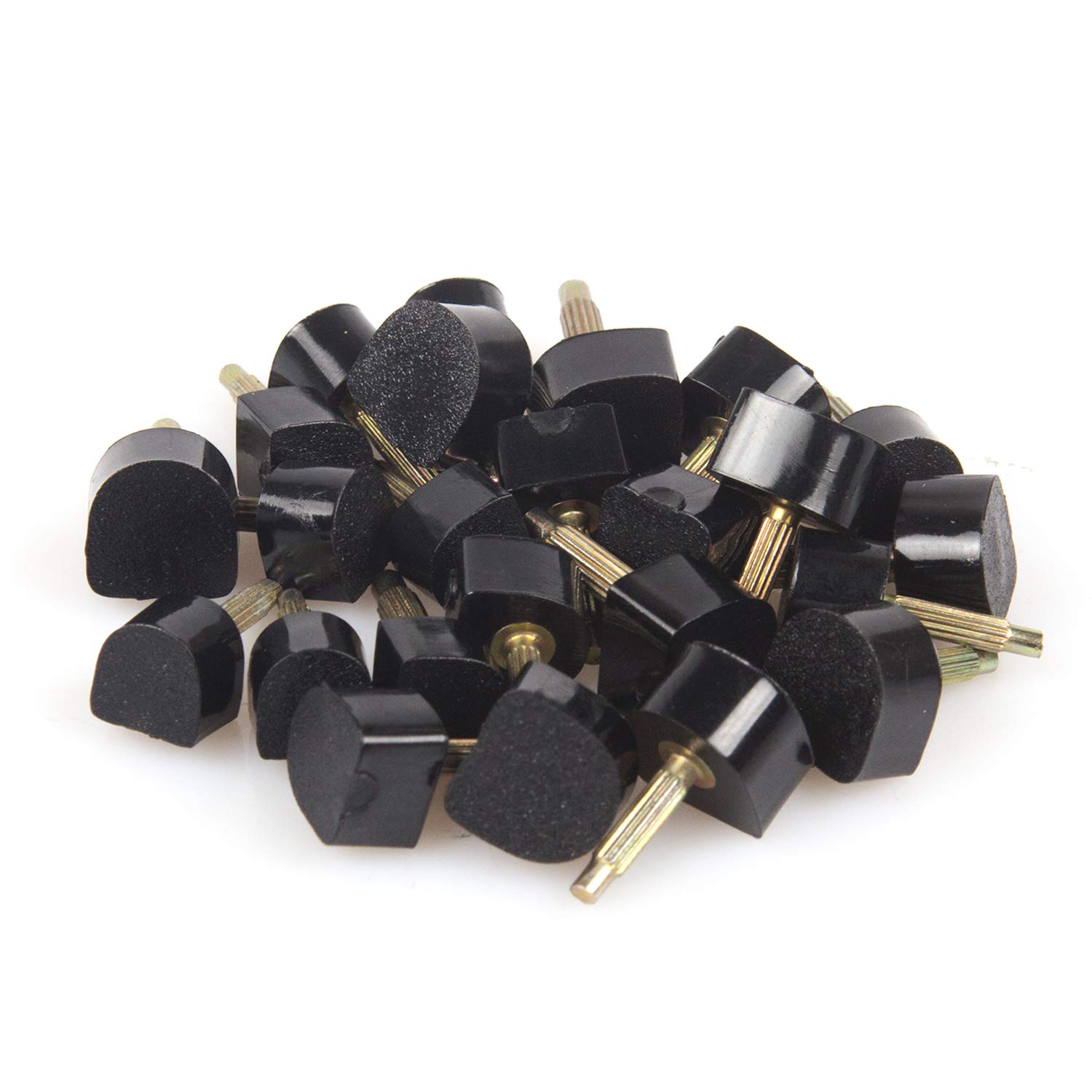 ADVcer 12 Pairs High Heel Tips Kit (6 Specs) with Storage Box for Women Stiletto Dowel Taps Replacement (U-Shape Black Cap, 8 mm, 9 mm, 10 mm)