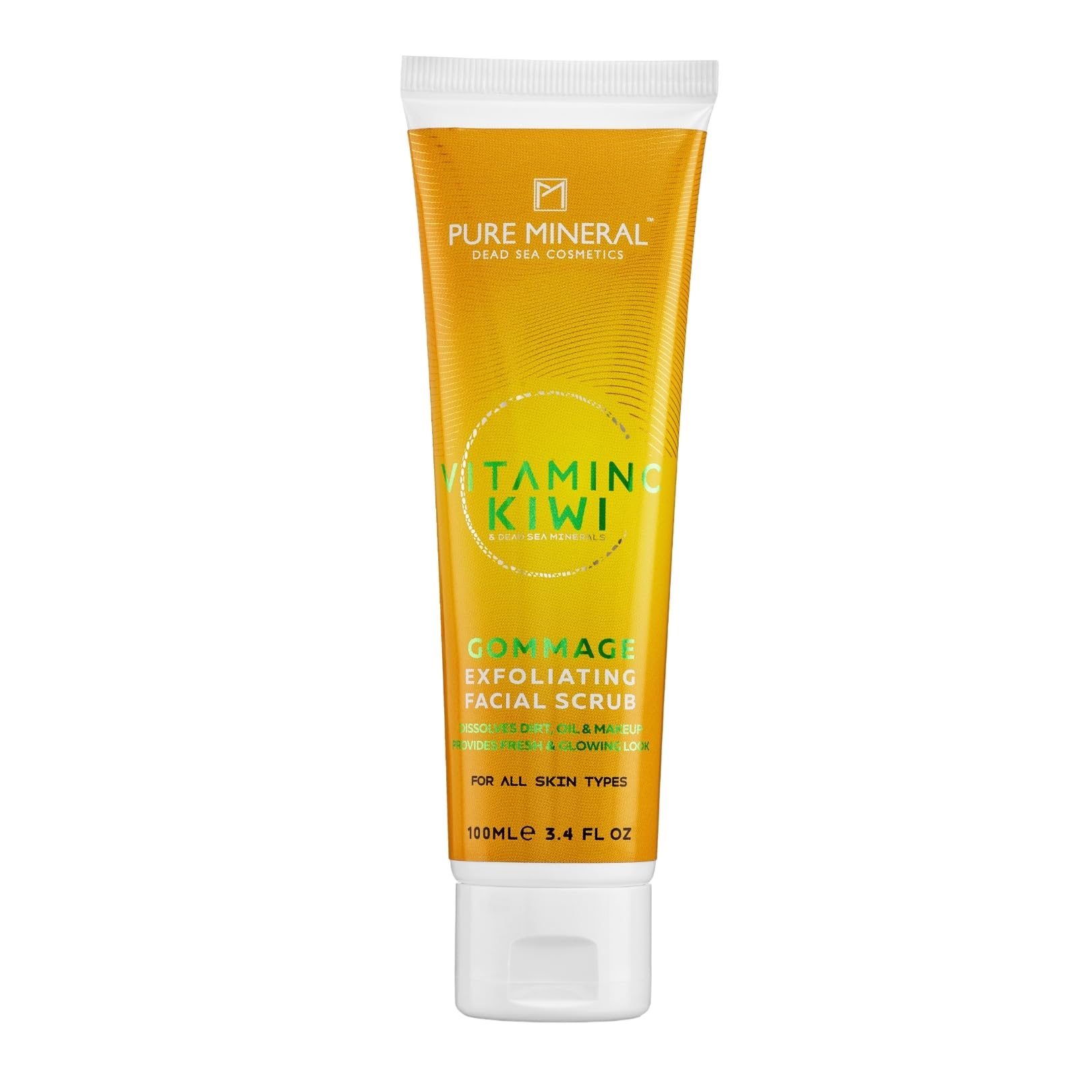 Pure Mineral, Exfoliating Facial Scrub, Dead Sea Minerals, Vitamin C, Kiwi Extract, Deep Pore Cleansing, Silicone-Free