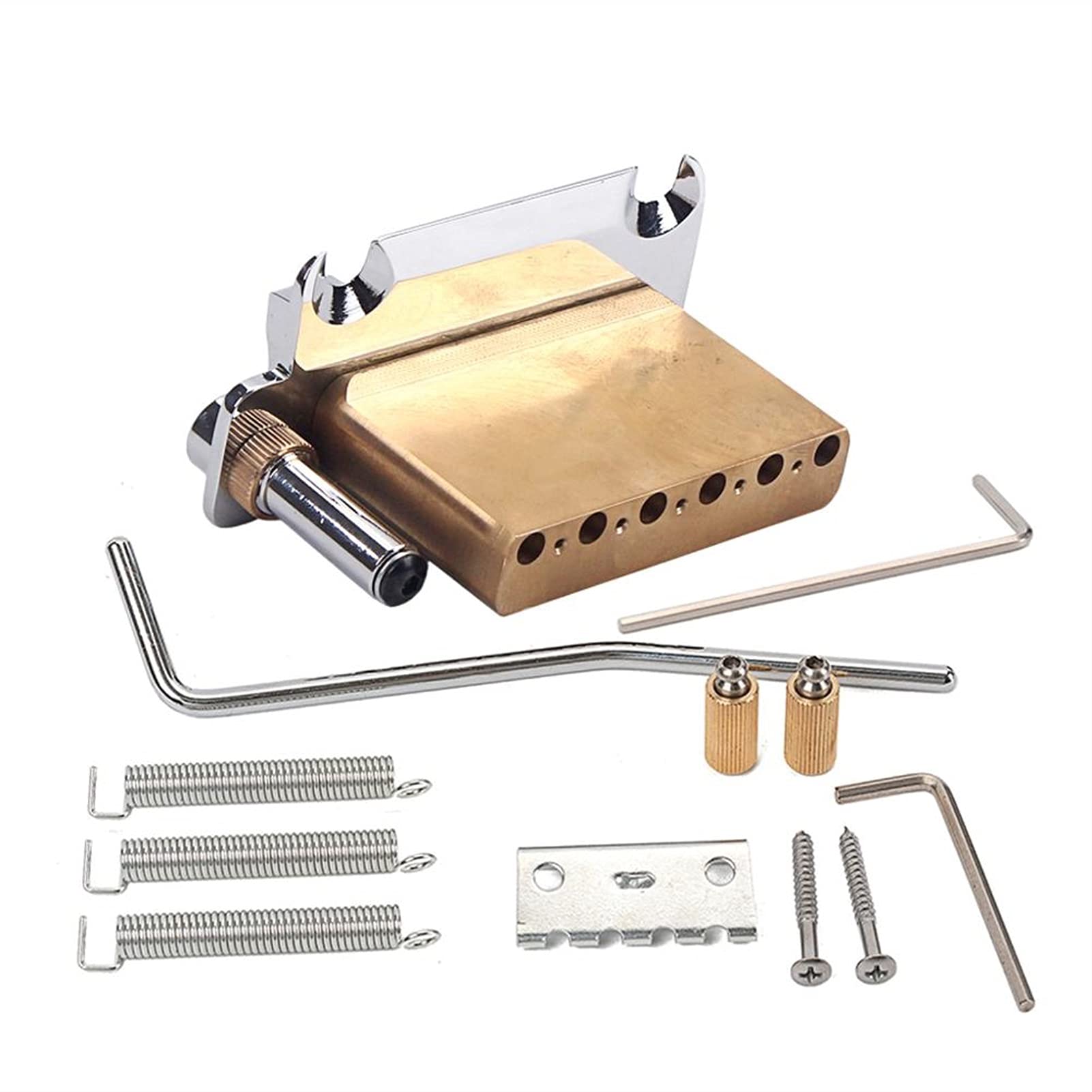 S T Sistema De Trémolo De Guitarra Eléctrica Brass Bridge + Sillines Conjunto Puente Guitarra