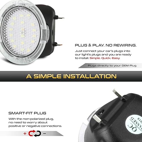 Miniatura 4 de VIPMOTOZ Reemplazo de montaje de lámpara de luz LED completa debajo del espejo para camioneta Toyota Tundra 2007-2021 y Sequoia 2008-2022 - Blanco