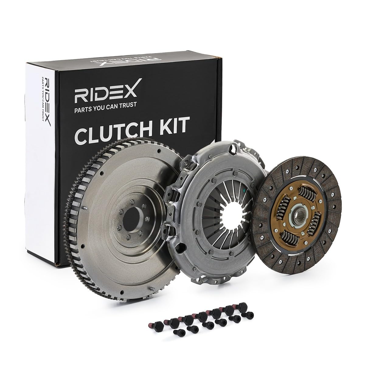 RIDEX 479C3035 Kit de embrague con volante monomasa sin desembrague central con juego de tornillos No se requiere una herramienta especial para montaje Compatible con NISSAN Qashqai II J11, J11