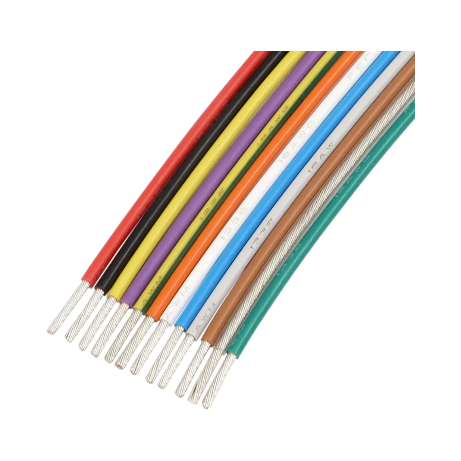 5M/10M UL1332 Wire 30/28/26-12/10 AWG Electron Cable(Green; 10 Meters; 22AWG)
