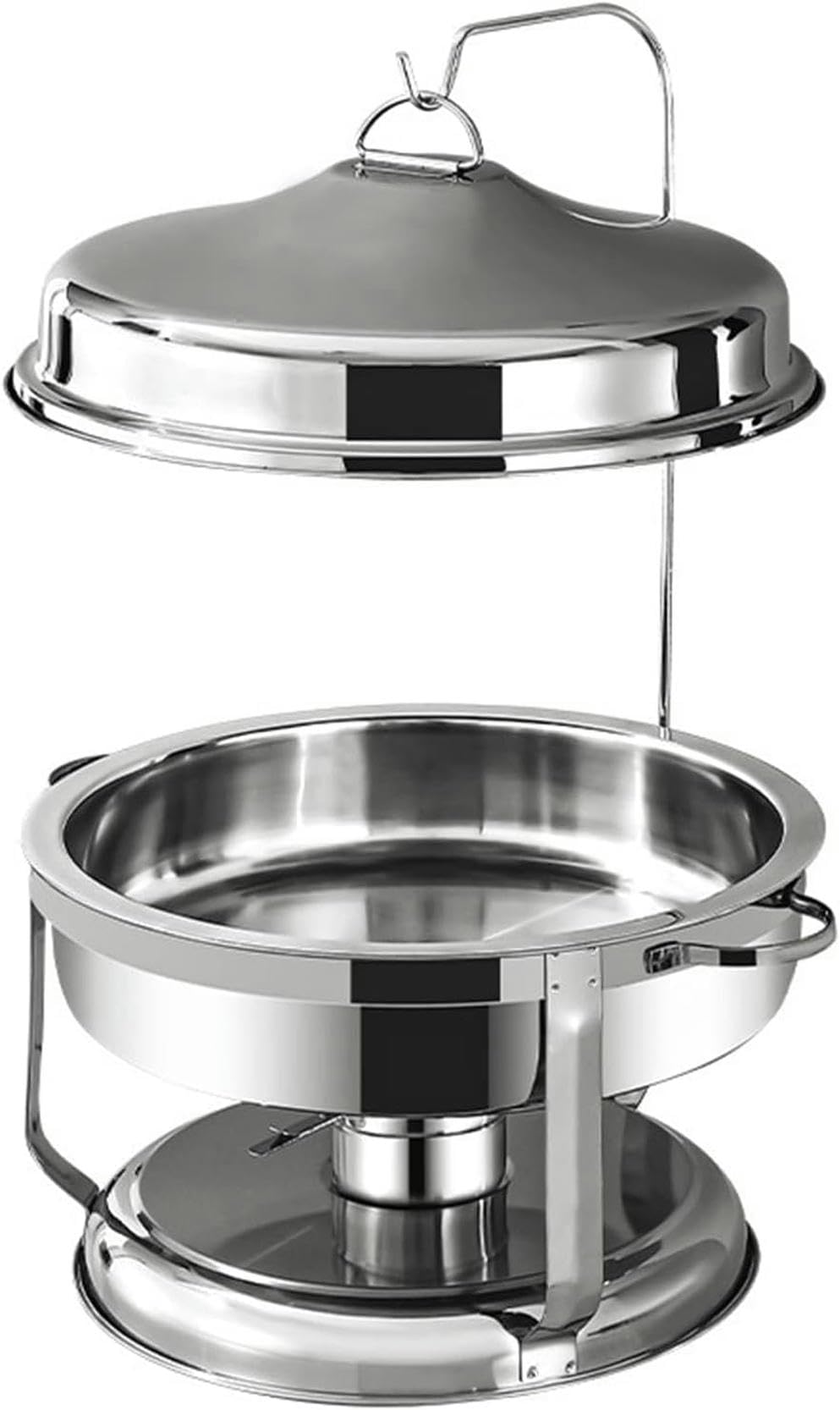 Stainless Steel Chafing Dish Buffet Set, Buffet Serving Platters and Food Warmer with Hanger, Water Bowls and Food Pans for Party Buffets (Color : Gold)