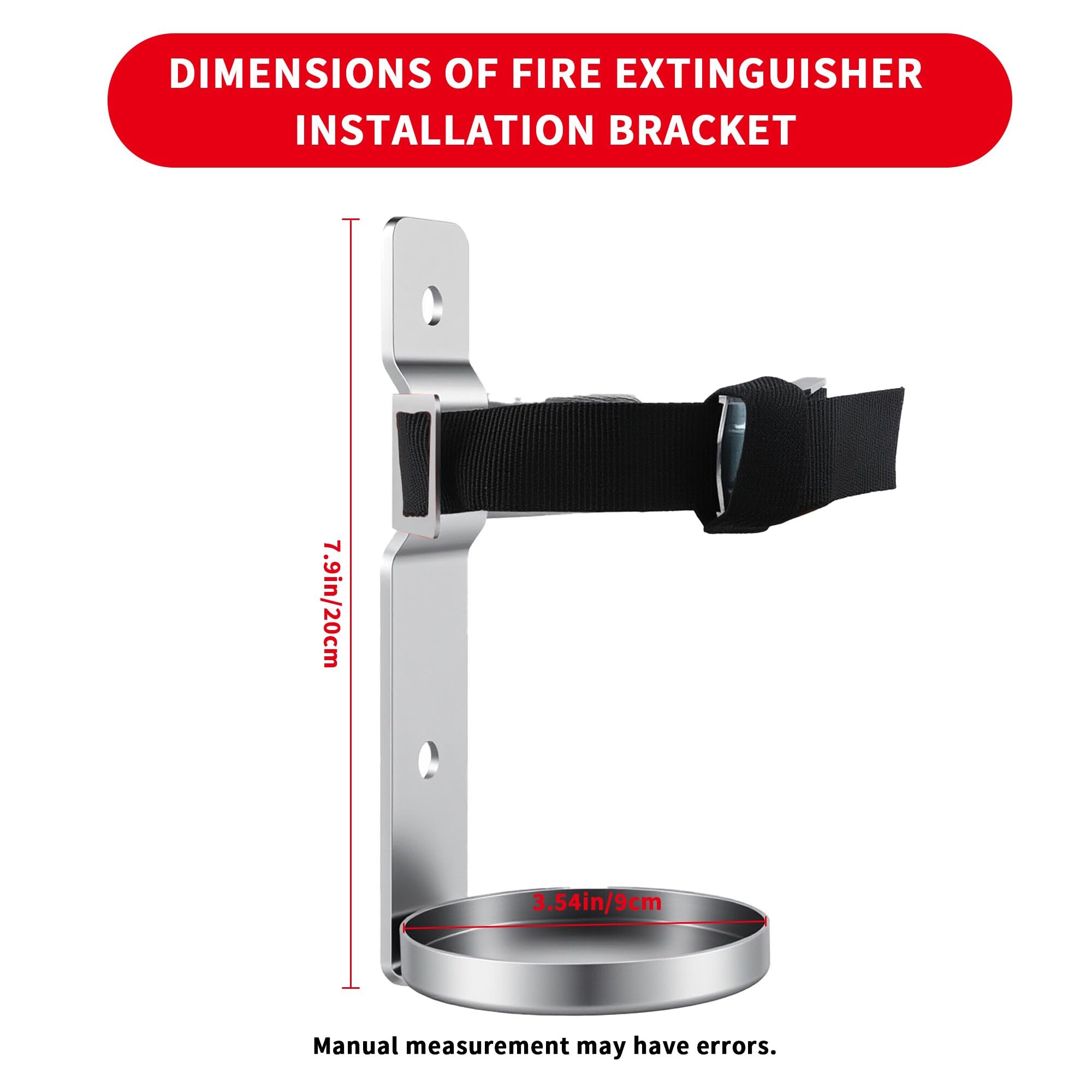 Soporte para extintor de incendios, soporte montado en la pared, compatible con extintores de 2.5 libras, acero inoxidable (2 piezas)