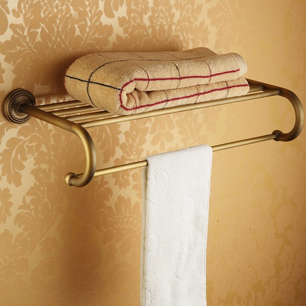 GLETSF Towel Rail Towel Racks, Bathroom Towel Rack Wall Mounted Towel Holder,All Copper Antique Towel Rack,Retro Bath Towel Holder,European Bathroom Rack Practical