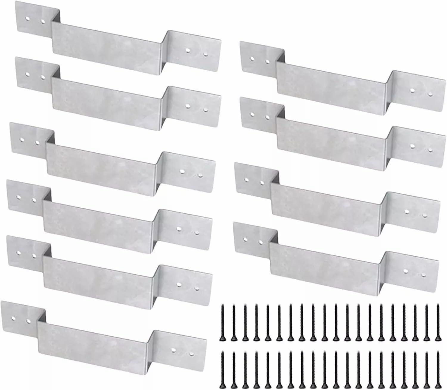 Fence Post Security Brackets, 10/20 Pack Fence Panel Security Bracket Post (for 100mm/4 Posts) Concrete Or Wood Anti Rattle Post Clips, Galvanised Anti Corrosion (20Pcs)