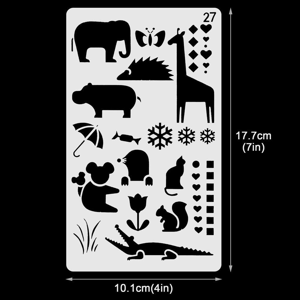 Journal Stencil Set, 30 Pieces Bullet Journal Stencil Set Drawing
