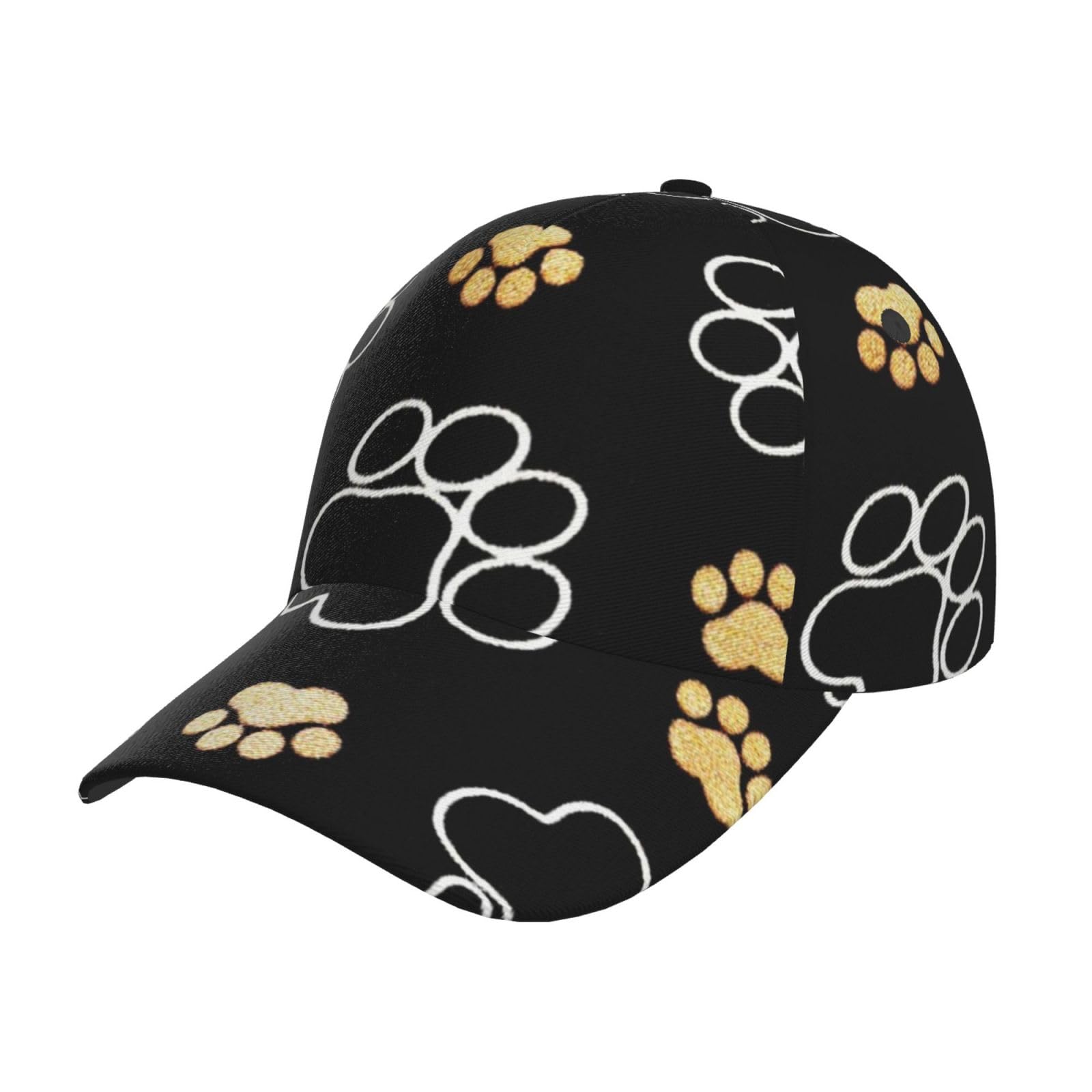 Nezih Unisex Dog Paw Prints Snapback Washed Print Baseball Cap For Men Women - Adjustable Dad Bill Hat