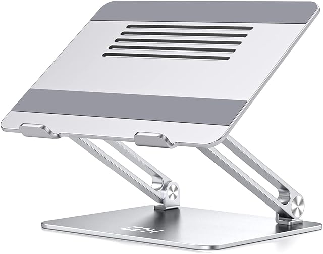 Laptop Stand, Ergonomic Computer Stand EPN Adjustable Portable Laptop Holder with Heat-Vent, Aluminium Alloy Compatible for MacBook Pro/Air, Dell XPS, HP, Samsung Laptops Up to 17 Inch-Silver